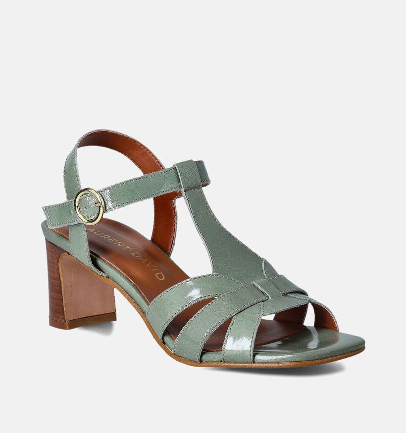 Laurent David Groene Sandalen met Blokhak voor dames (357835)