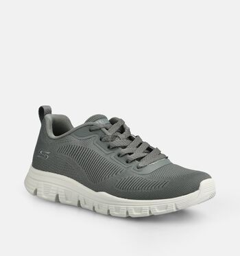 Skechers Low Sneakers Zwart/Taupe/Paars/Blauw/Grijs