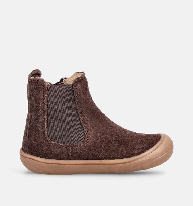 Milo & Mila Bottines Chelsea en Marron pour gar&ccedil;ons (380788) - pour semelles orthop&eacute;diques