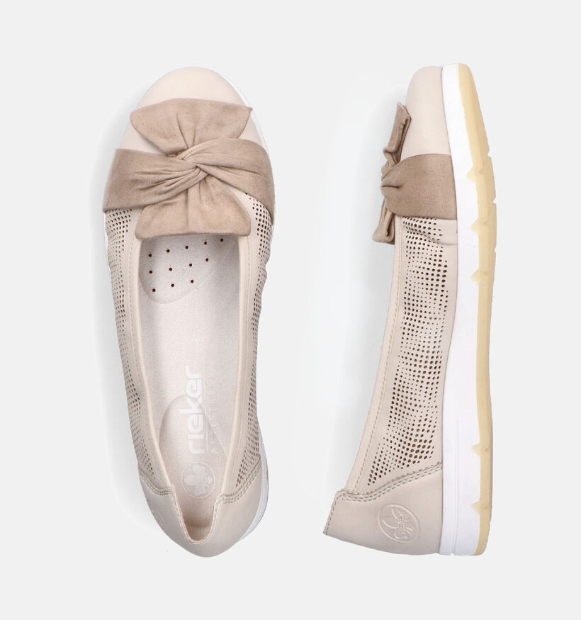 Rieker Beige Ballerina's Met Strik voor dames (354965) - geschikt voor steunzolen