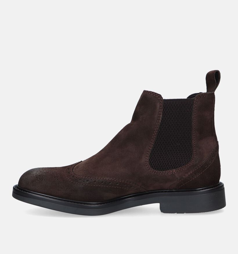 Via Borgo Bottines Chelsea en Brun foncé pour hommes (332445)