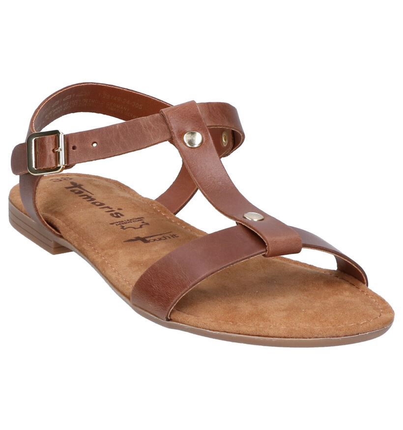 Tamaris Cognac Sandalen in leer (275600)