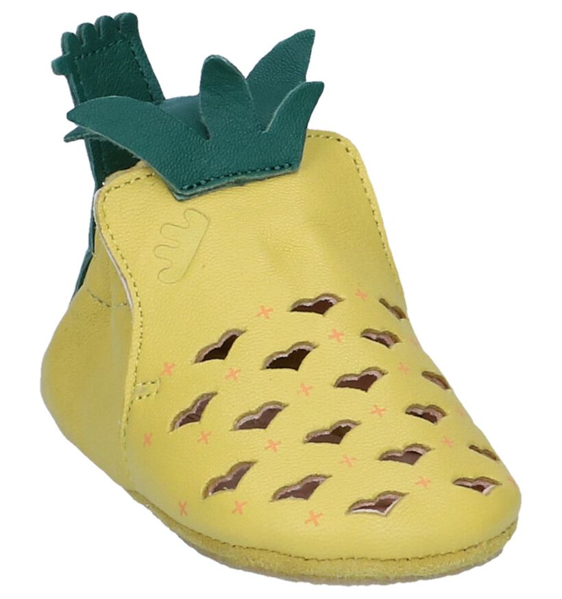 Easy Peasy Chaussons pour bébé en Jaune en cuir (251360)