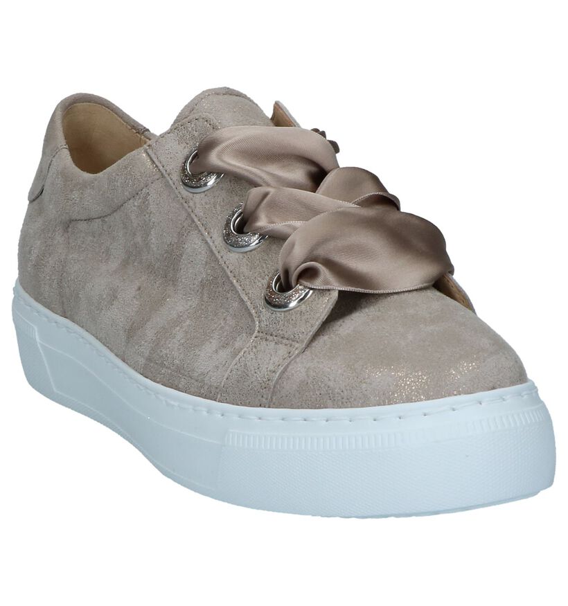 Taupe Veterschoenen Gabor Best Fitting in leer (245415)