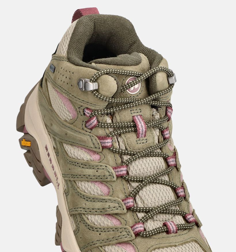 Merrell MOAB 3 Mid GTX Groene/Roze Halfhoge Wandelschoenen voor dames (377646) - geschikt voor steunzolen