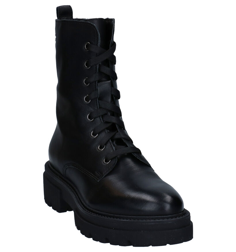 Tamaris Boots à lacets en Noir en cuir (290908)