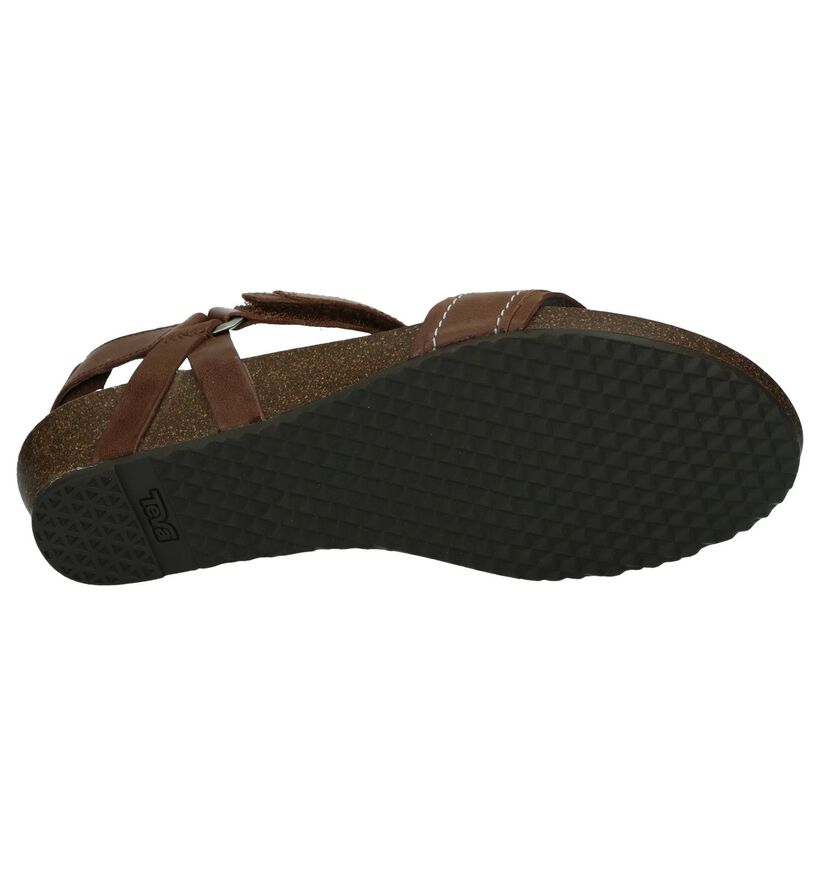 Teva Ysidro Sandales plates en Brun foncé en cuir (242627)