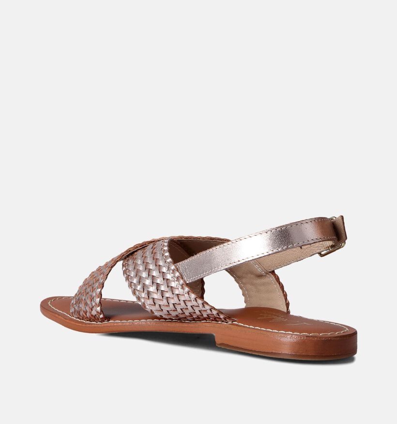 Atelier Tropezien Fannymesh Sandales plates en Or pour femmes (357724)