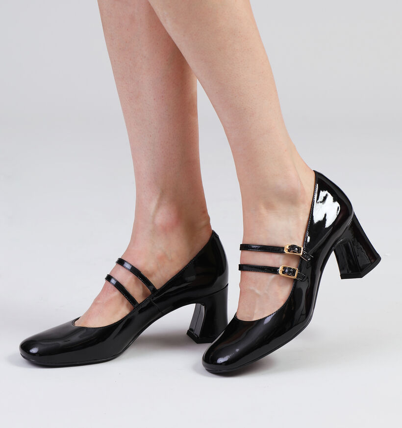 Unisa Mount Escarpins avec sangle en Noir pour femmes (349103)