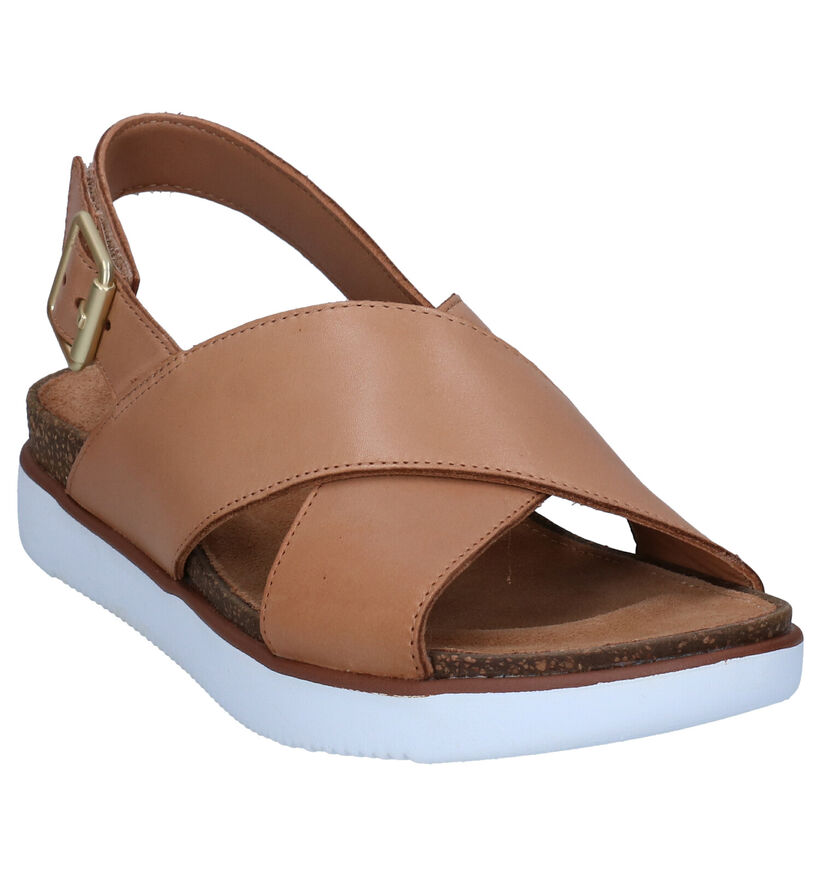 Clarks Elayne Cross Cognac Sandalen in leer (289480)