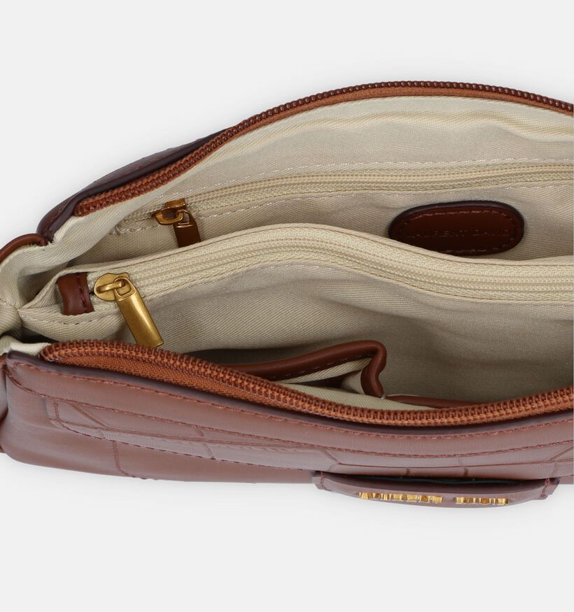 Laurent David Croco Cognac Crossbody Tas voor dames (333642)