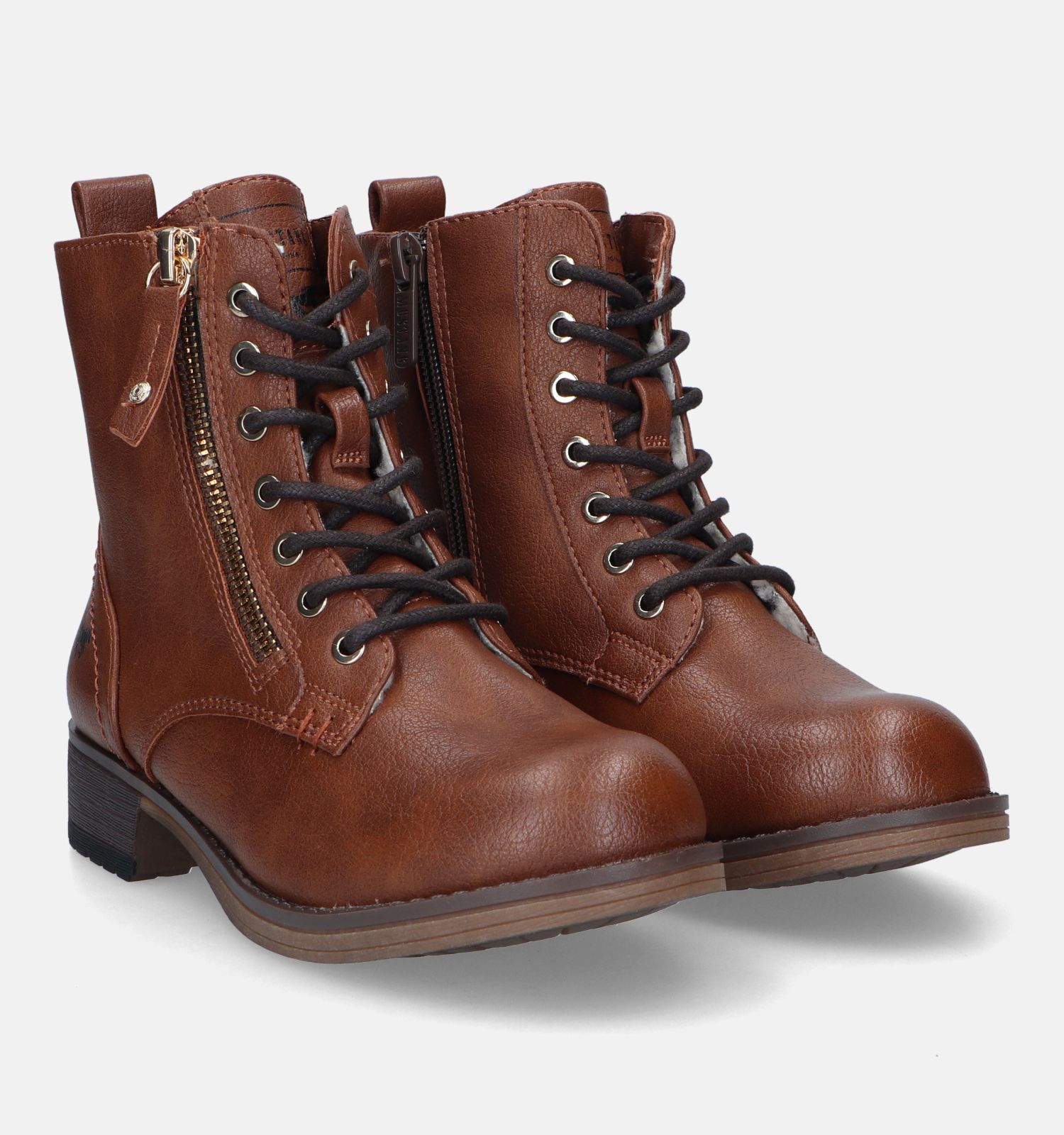 Bottines sales mustang cognac