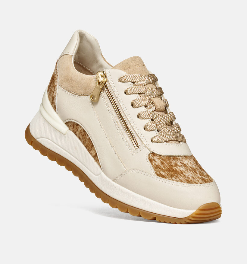 Geox Desya Donkerbeige Sneakers met Sleehak voor dames (376390) - geschikt voor steunzolen
