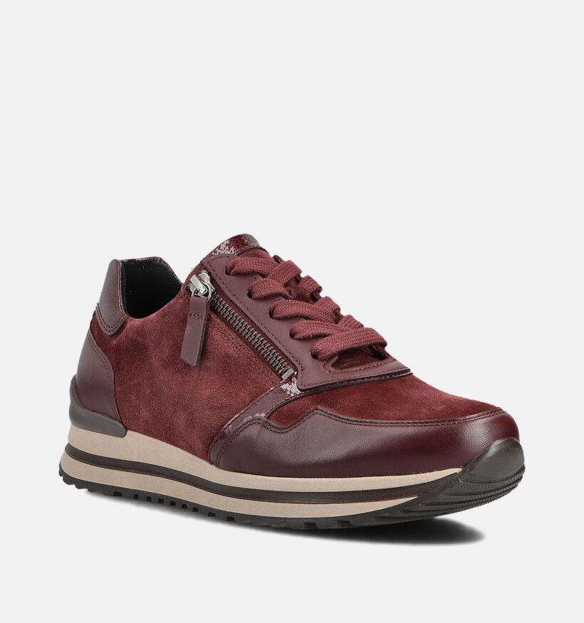 Gabor Bordeaux Sneakers Breed voor dames (360317) - geschikt voor steunzolen
