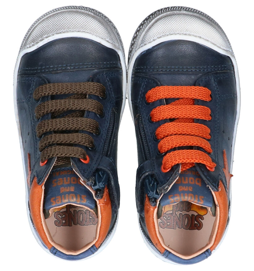 STONES and BONES Chaussures hautes en Bleu foncé en cuir (255443)