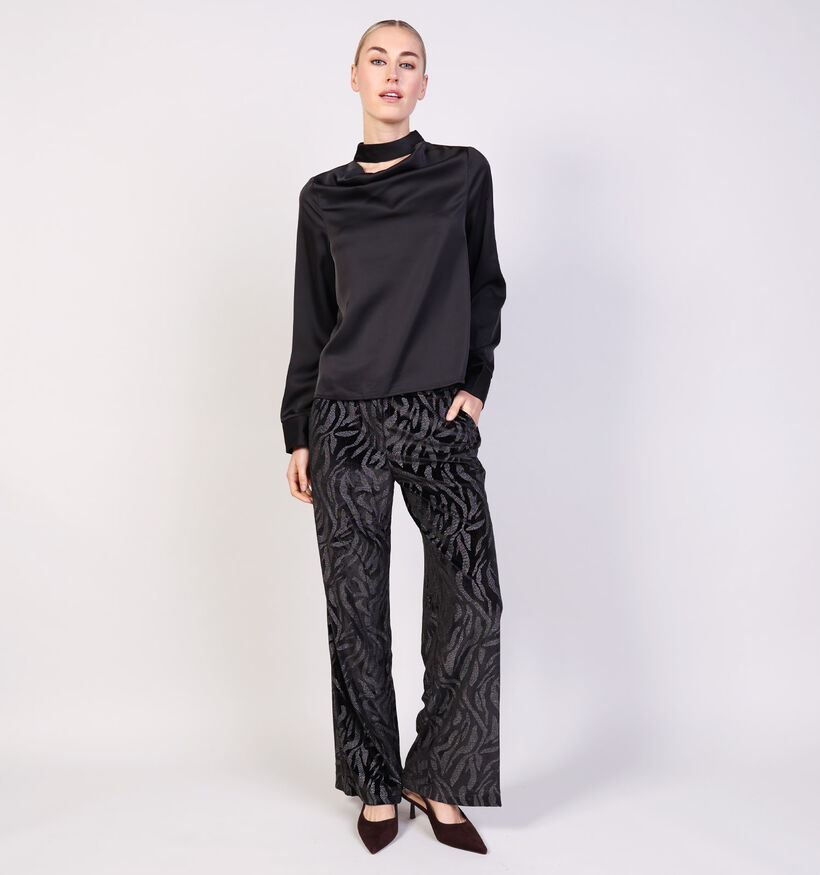 Vila Fadia Draped Blouse en Noir Vila Fadia Draped Blouse en Noir pour femmes (366670)