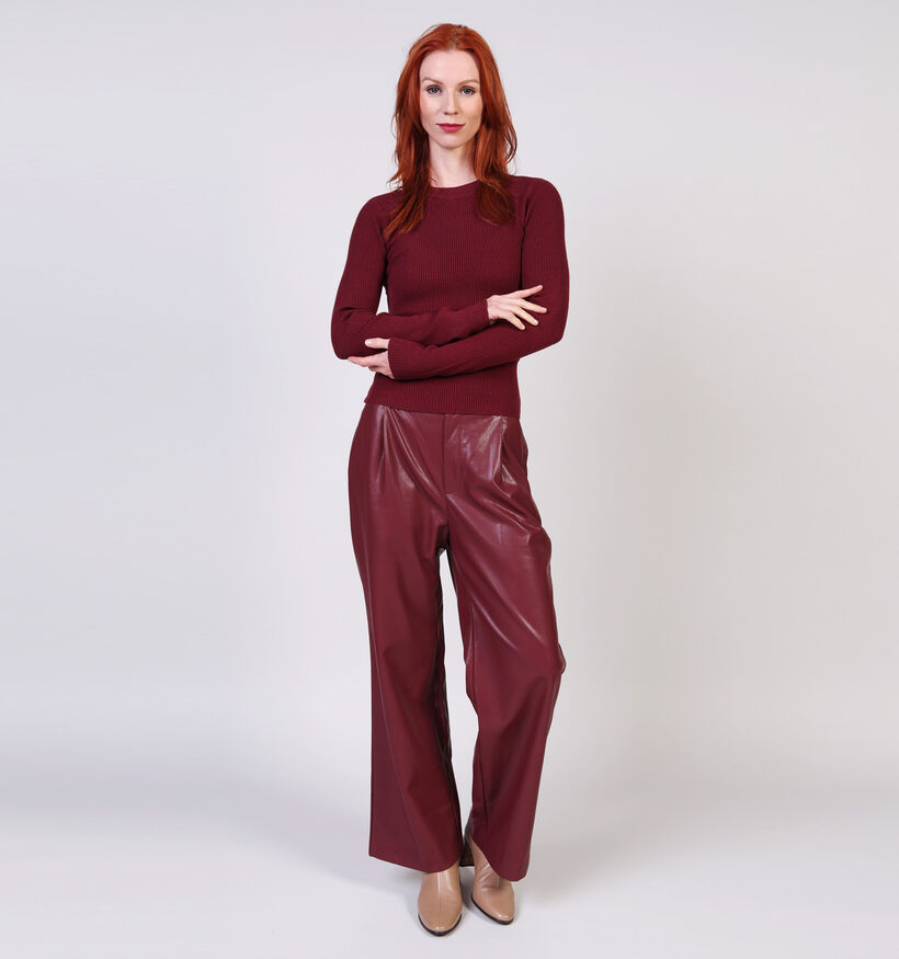 Pieces Mira Bordeaux T-shirt Lange Mouwen voor dames (361124)