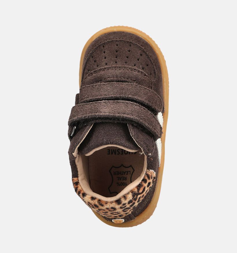 Shoesme Donkerbruine Babysneakers voor meisjes (380792) - geschikt voor steunzolen