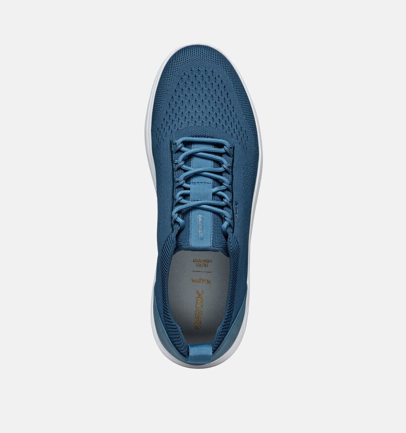 Geox Spherica Blauwe Veterschoenen voor heren (353836) - geschikt voor steunzolen