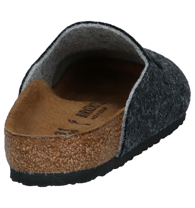 Donker Grijze Birkenstock Amsterdam Pantoffels in stof (231580)