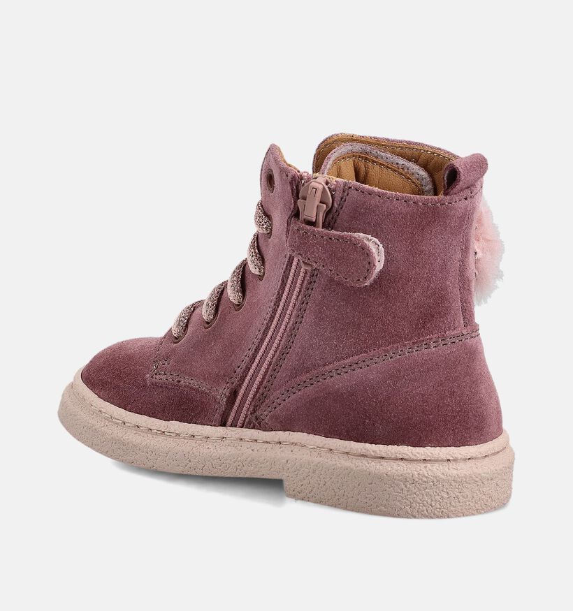 STONES and BONES Posy Boots à lacets en Mauve pour filles (365028) - pour semelles orthopédiques