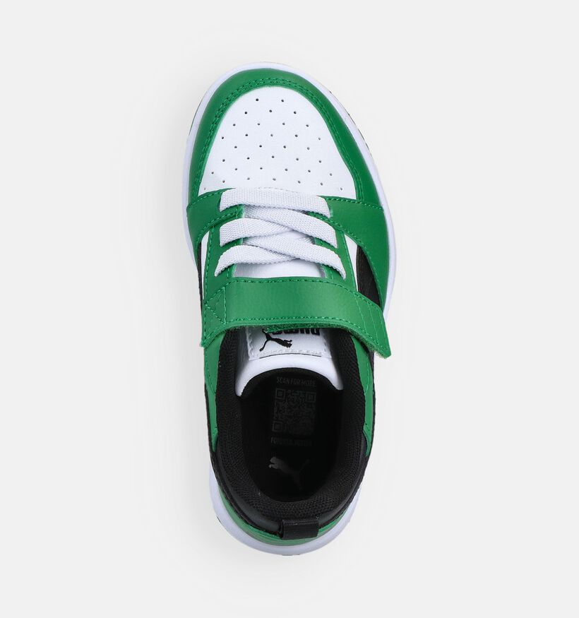 Puma Rebound V6 Baskets basses en Vert pour filles, gar&ccedil;ons (366649) - pour semelles orthop&eacute;diques