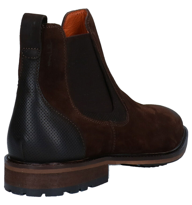 Van Lier Bottines Chelsea en Brun en daim (283341)