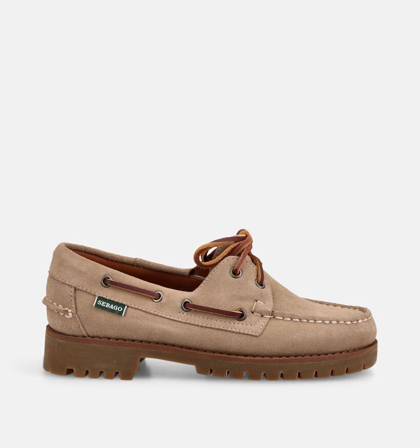 Sebago Ranger Suede Chaussures bateau en Beige fonc&eacute; pour femmes (376077)