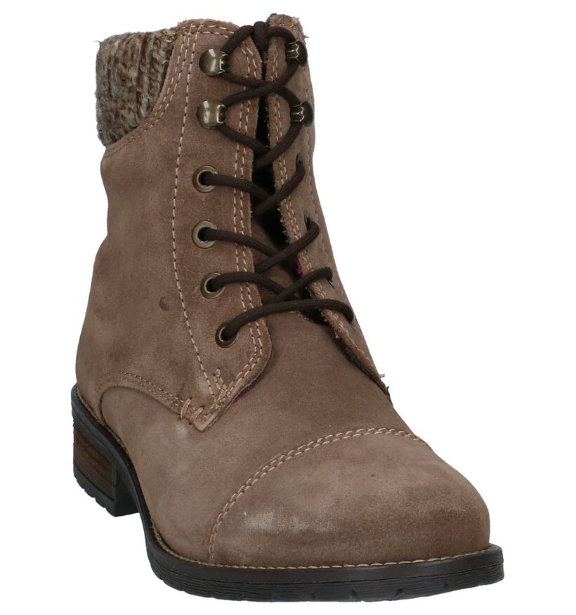 Taupe Geklede Boots Mario Rossi, , pdp