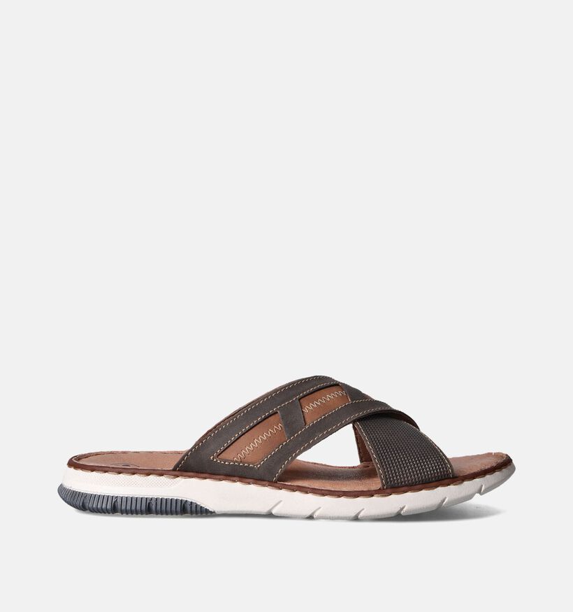 Rieker Nu-pieds casual en Brun foncé pour hommes (354827)