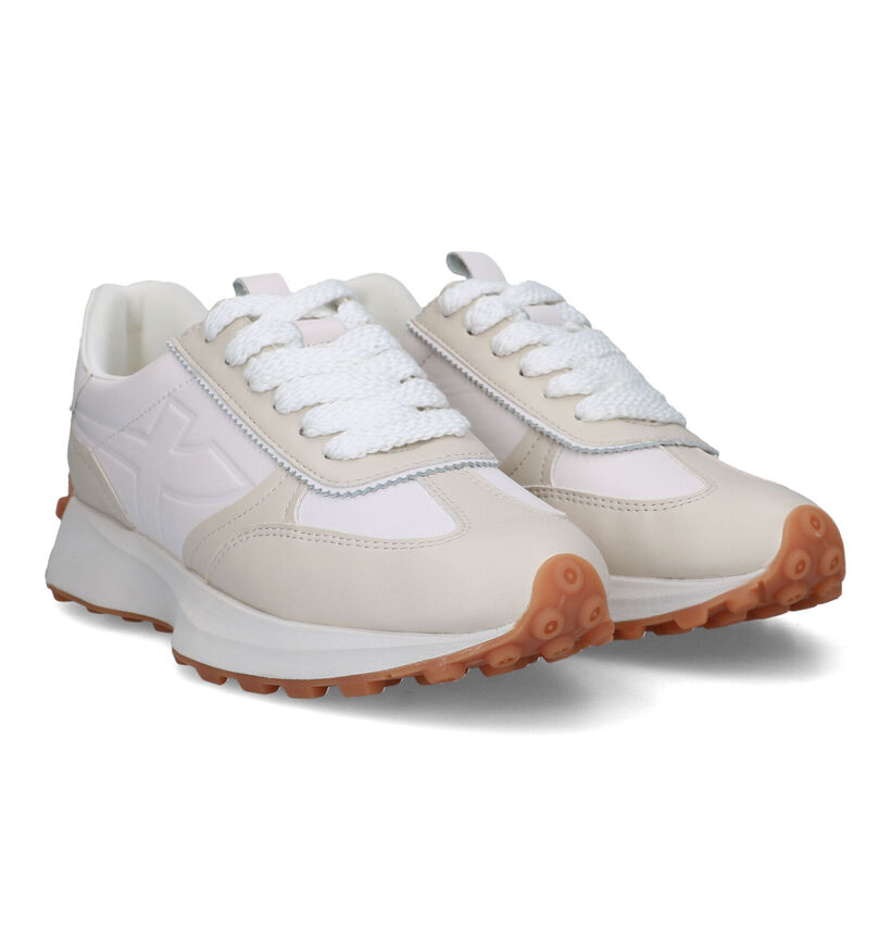 Fashletics Baskets casual en Beige pour femmes (320541) - pour semelles orthopédiques