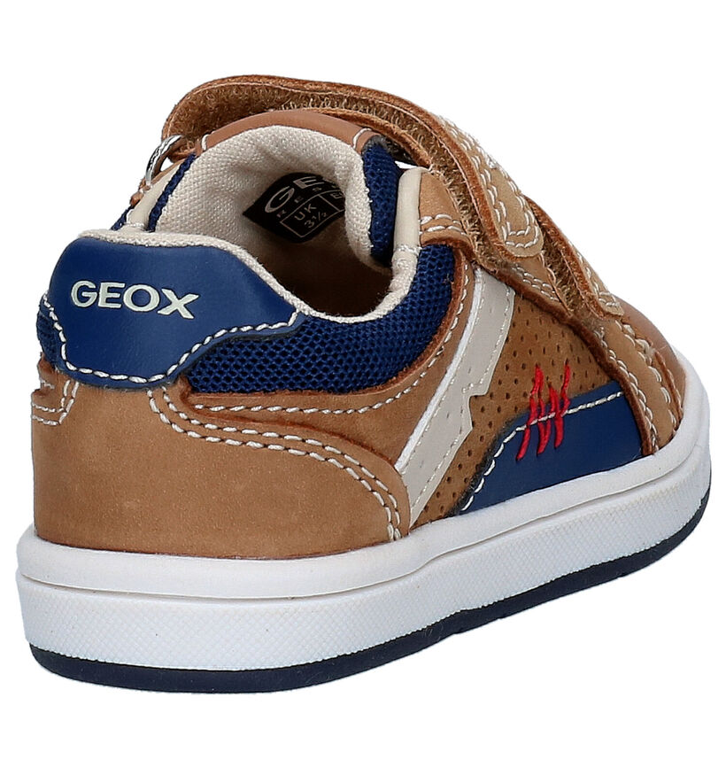 Geox Trottola Chaussures à velcro en Bleu en cuir (287068)