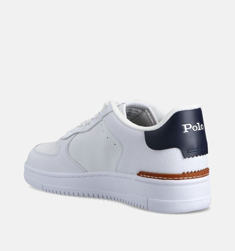Polo Ralph Lauren Mastercourt Chaussures plates en Blanc/Bleu fonc&eacute; pour hommes (366444)
