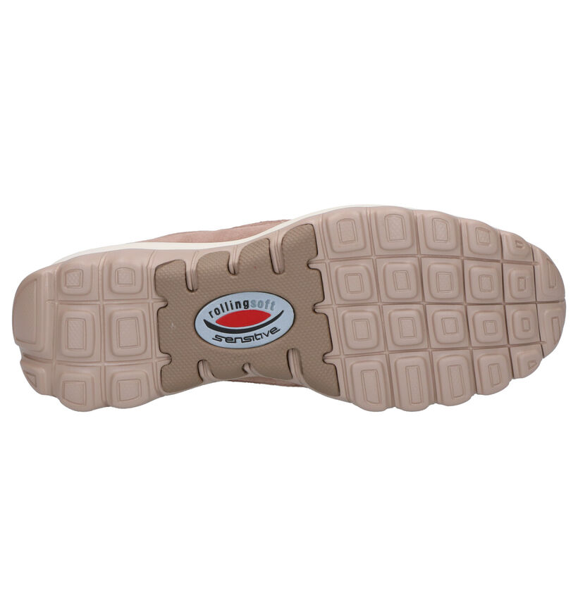 Gabor Rollingsoft Beige Instappers in daim (271529)