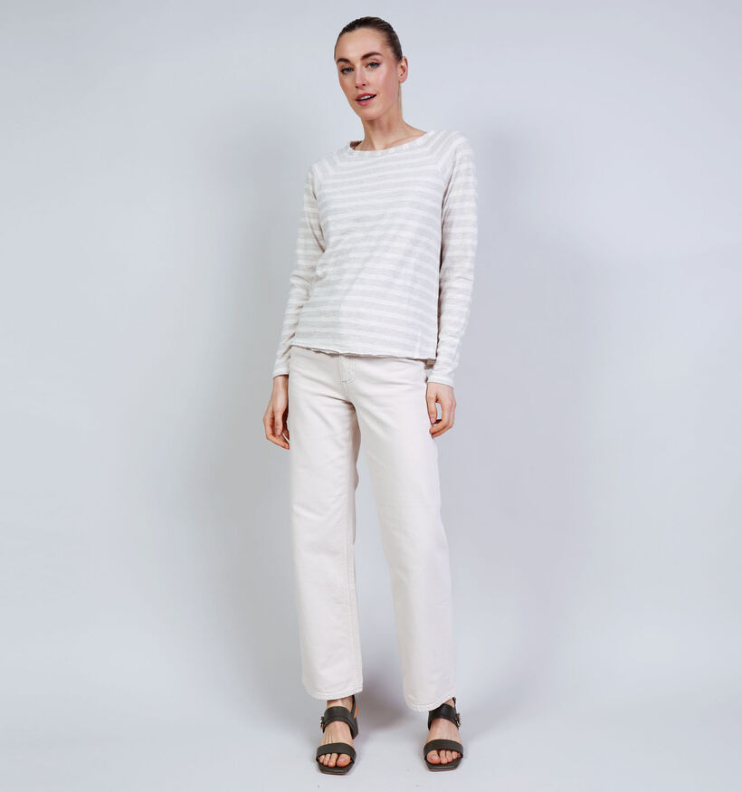 The Shirt Project Grijze T-shirt met Lange Mouwen Gestreept voor dames (374342)