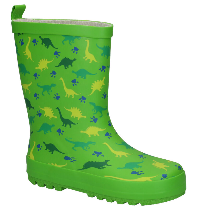 Dazzle Dino Bottes de pluie en Vert pour garçons (283825) - pour semelles orthopédiques