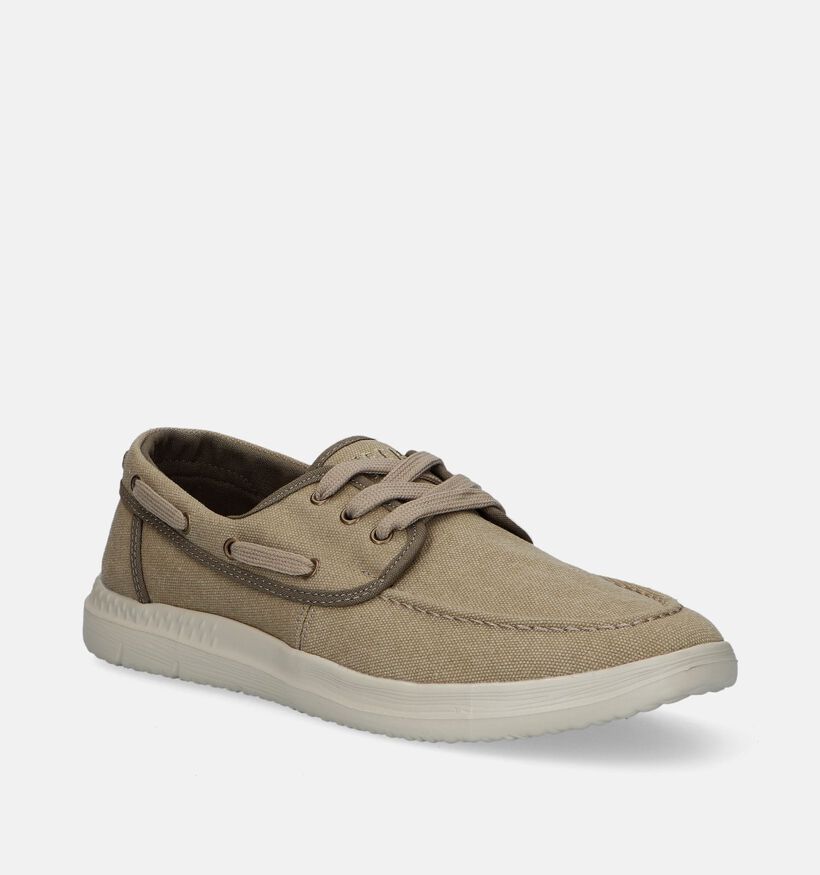 Jeep Kone Boat Beige Veterschoenen voor heren (337124) - geschikt voor steunzolen