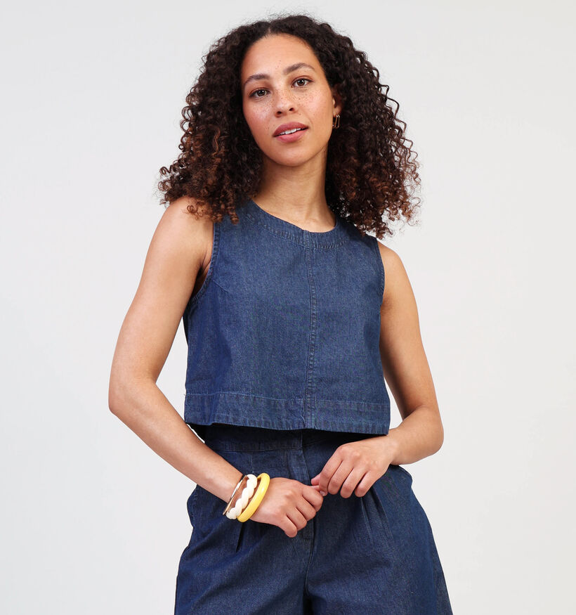 Pieces Tenim Blauw Jeans Topje voor dames (357401)