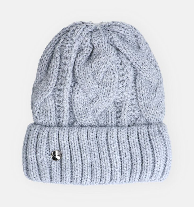 Via Limone Pastelblauwe Kabelgebreide Muts Via Limone Pastelblauwe Kabelgebreide Muts voor dames (367413)