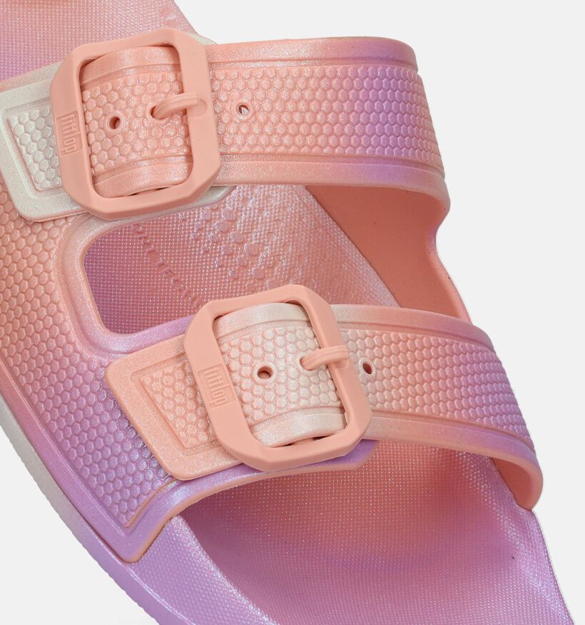 FitFlop Iqushion Iridescent Two-Bar Buckle Nu-pieds en Rose pour femmes (336944)