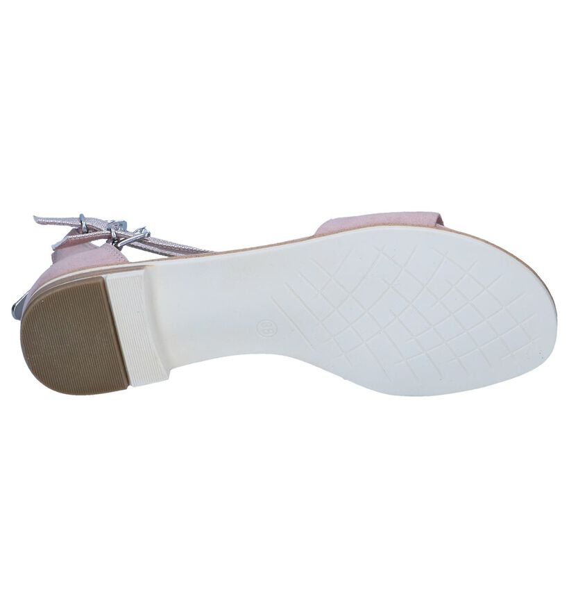 Marco Tozzi Sandales plates en Rose clair en simili cuir (242994)