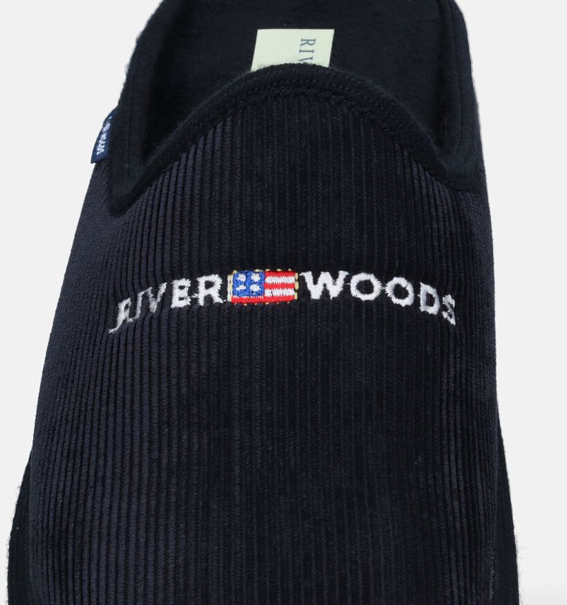 River Woods Hendrik Zwarte Pantoffels voor steunzolen voor heren (347820) - geschikt voor steunzolen