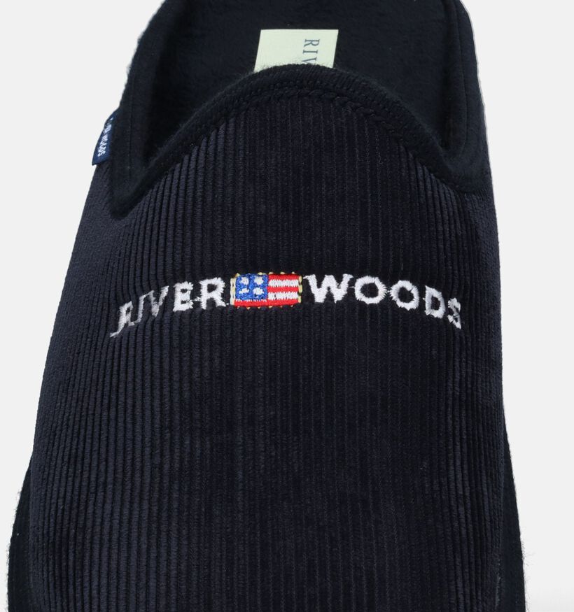 River Woods Hendrik Pantoufles en Noir pour hommes (333387) - pour semelles orthopédiques