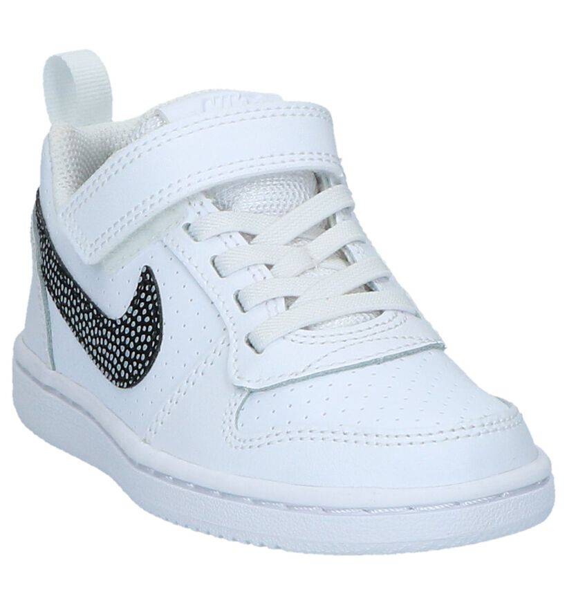 Witte Lage Sneakers Nike Court Borough in kunstleer (234337)