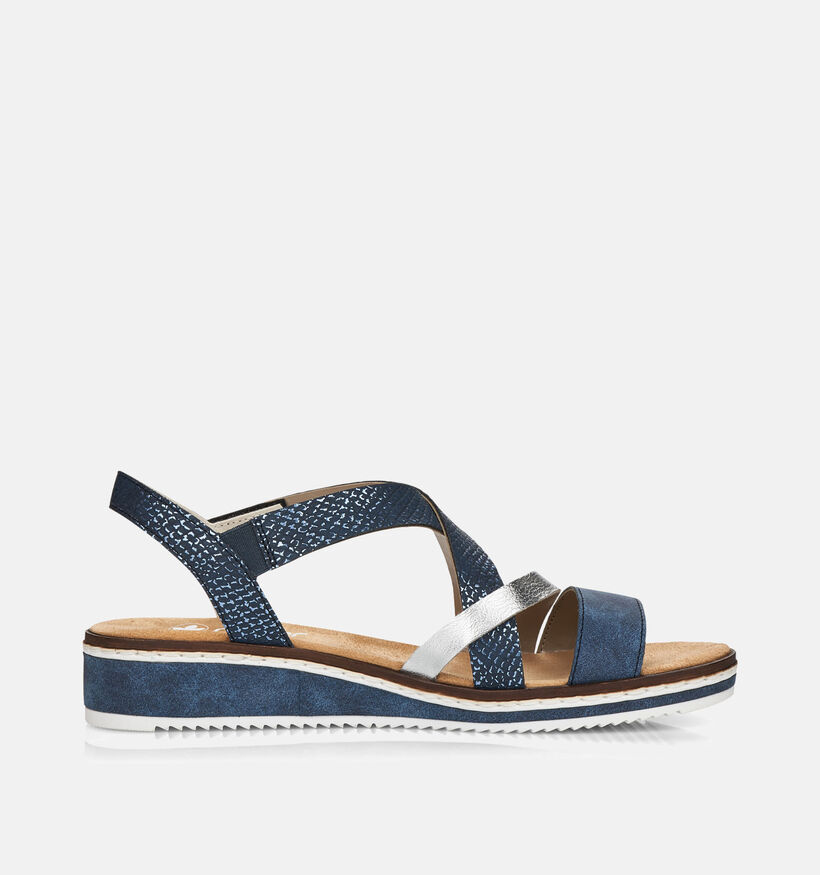 Rieker Blauwe Sandalen met sleehak voor dames (354927)