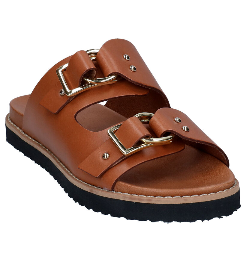 Hampton Bays Nu-pieds plates en Cognac pour femmes (293025)