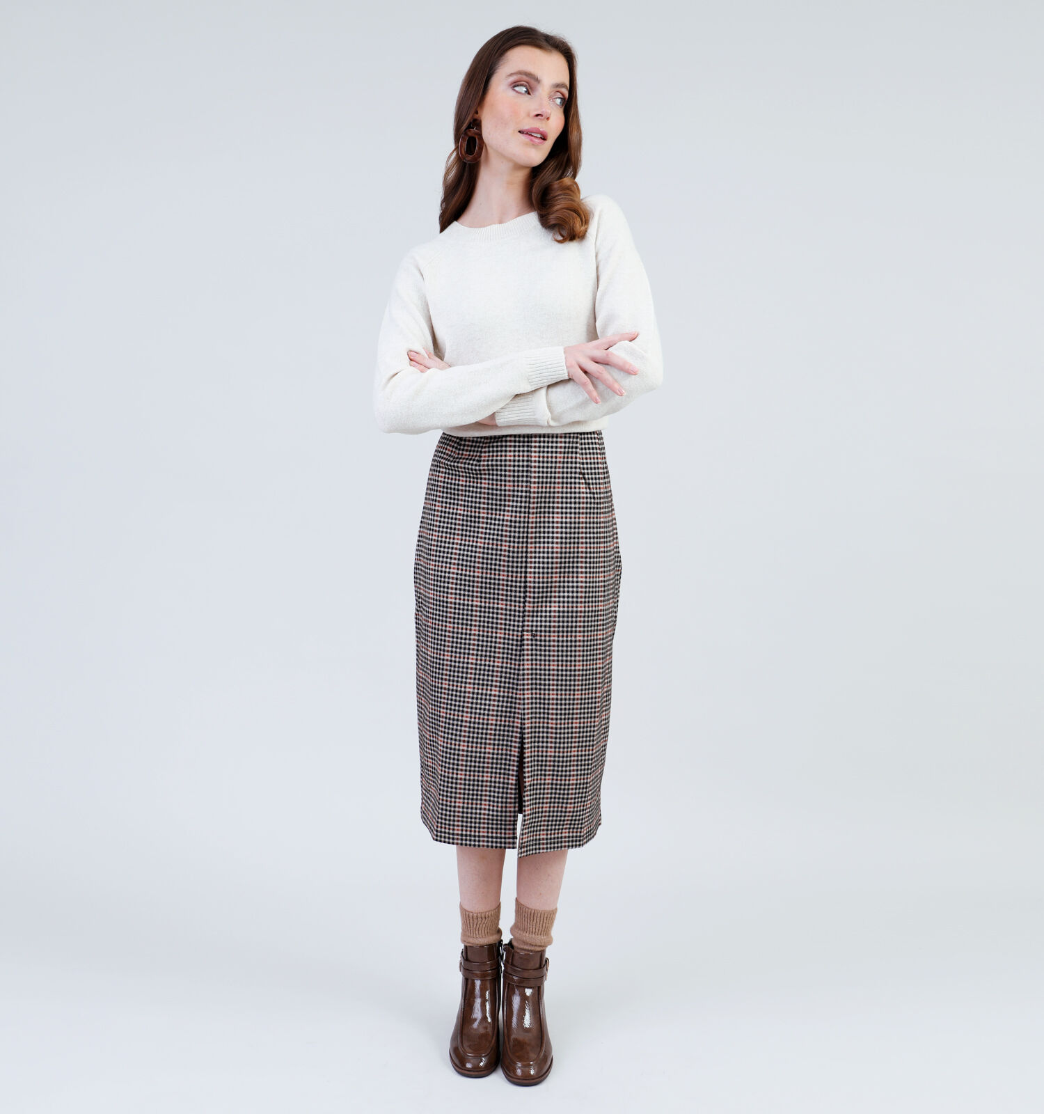 Geruite lange rok new arrivals
