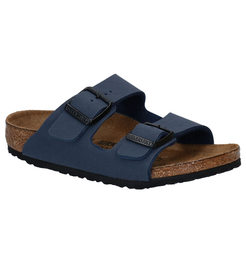 Birkenstock Arizona Birko Flor Zwarte Slippers voor jongens (338071)