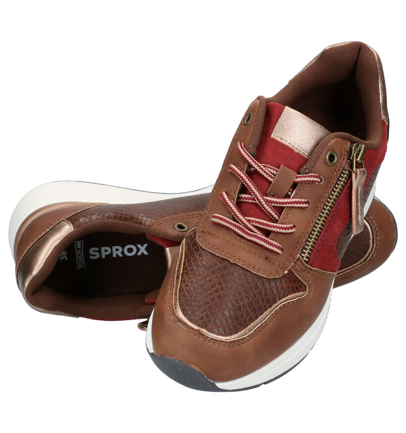Sprox Bruine Veterschoenen in kunstleer (288449)