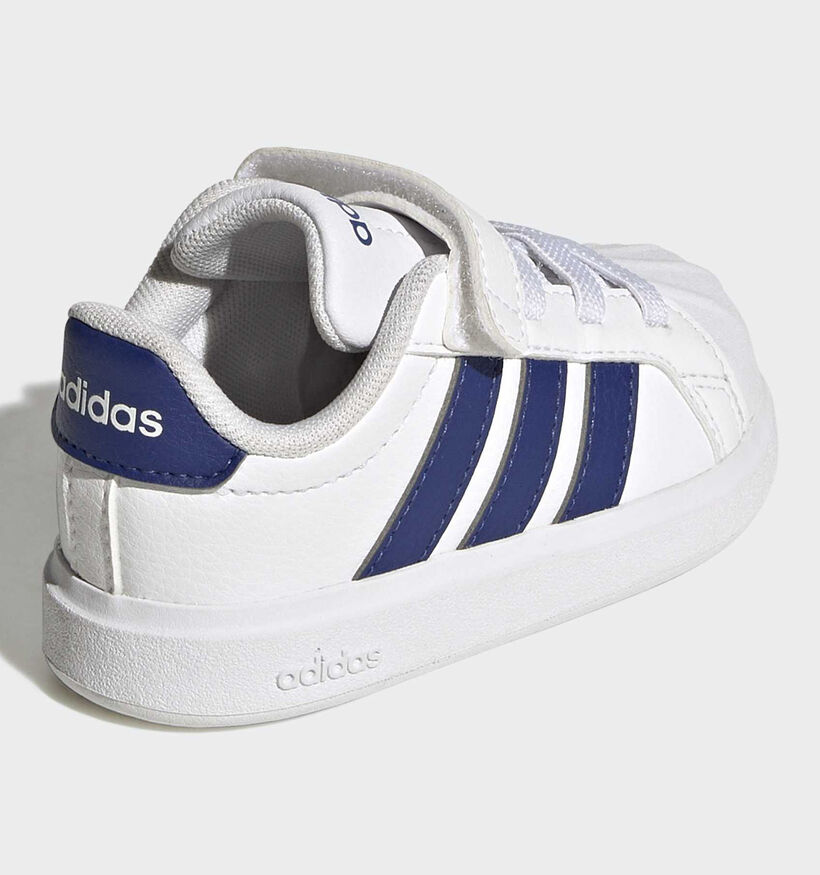adidas Streettalk Witte/Donkerblauwe Sneakers voor jongens (380611) - geschikt voor steunzolen